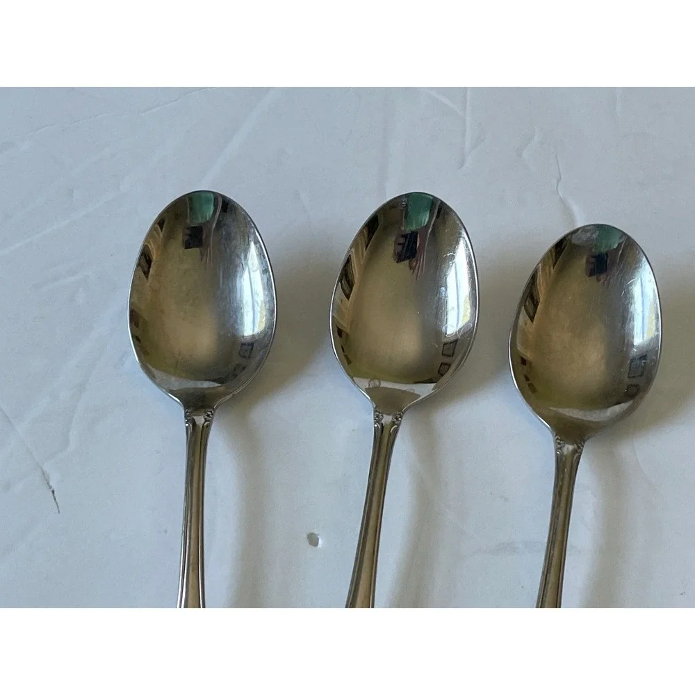 Excellent Oneida Oneidacraft Deluxe Chateau Spoons Set 5 Silver Stainless